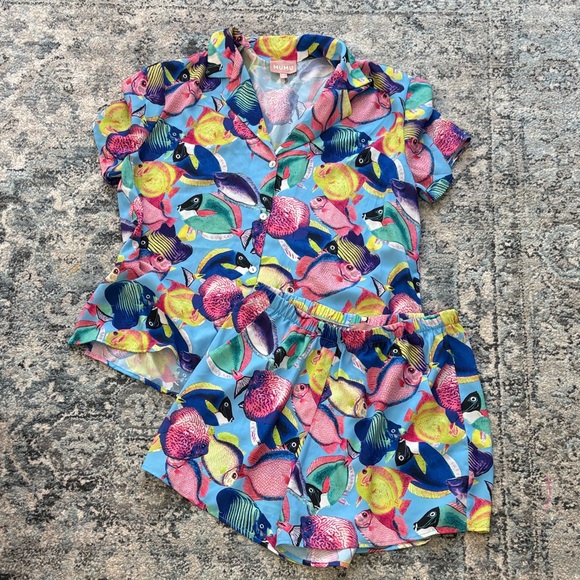 Show Me Your MuMu Pants - Show Me Your MuMu Colorful Fish Print Set